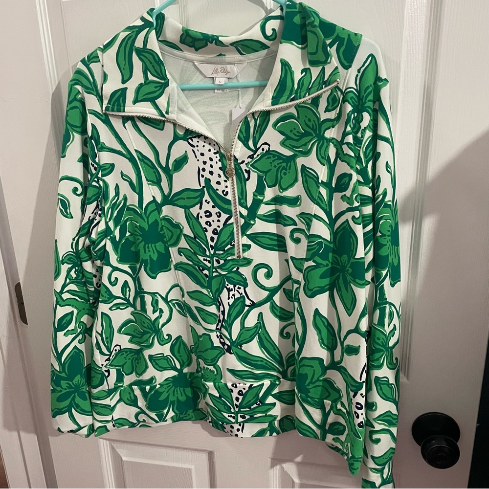 Lilly Pulitzer Eleni Pullover Escape Plan Size L - Picture 2 of 3